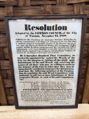 Original Rare Antique 1838 Toronto Ephemera  Resolution